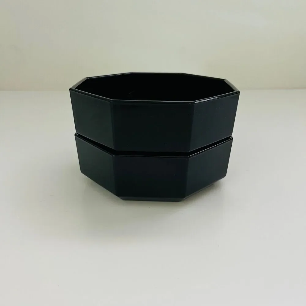 ARCOPAL France Novoctime Black Glass Small Fruit Dessert Bowls, Set of 2